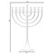 Modern Solid Metal Judaica Hanukkah Menorah 9 Branched Candelabra